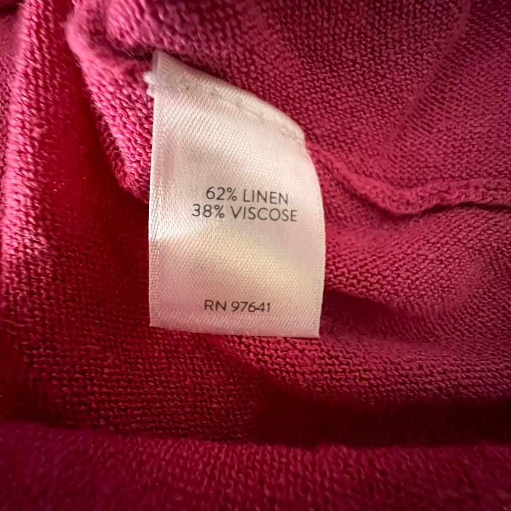 J Jill Pink Linen Tunic Top Slub Knit 3/4 Sleeve Scoop Neck Size XL - Picture 7 of 9